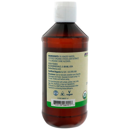 Now Foods - Organic, Better Stevia, Zero-Calorie Liquid Sweetener, 8 fl oz (237 ml)