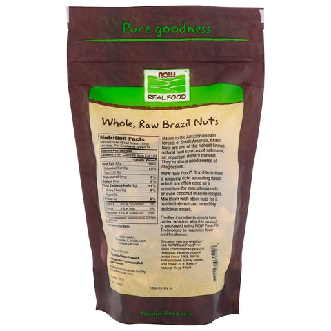 Now Foods - Real Food, Whole, Raw Brazil Nuts, Unsalted, 12 oz (340 g)