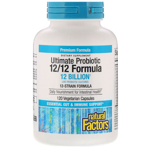 Natural Factors Ultimate Probiotic 12/12 Formula - 120 Vegan Capsules