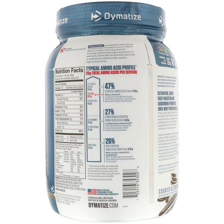 Dymatize - ISO100, Cookies & Cream - 1.6 Lb (725 G)