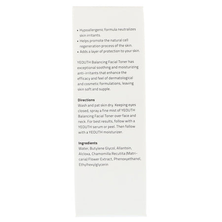 Yeouth - Balancing Facial Toner With Chamomile, Allantoin, Alcloxa, 3.4oz