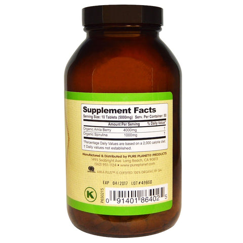 Pure Planet - Amla Plus, 500 mg, 500 Tablets
