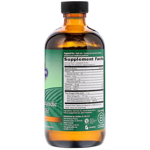 Garden Of Life - Cod Liver Oil 8oz LIQUID