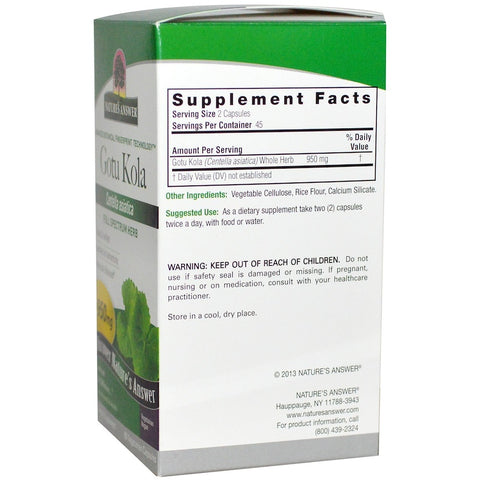 Nature's  Answers - Gotu-Kola Herb - 90  V-Cap