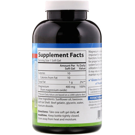 Carlson - Liquid Magnesium - 250 Softgels