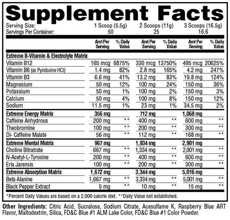 Metabolic Nutrition - E.S.P. Extreme Blue Raspberry - 275 G