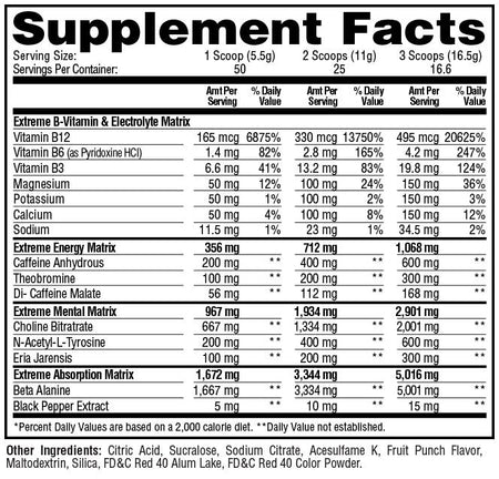 Metabolic Nutrition - E.S.P. Extreme Fruite Punch - 275 G