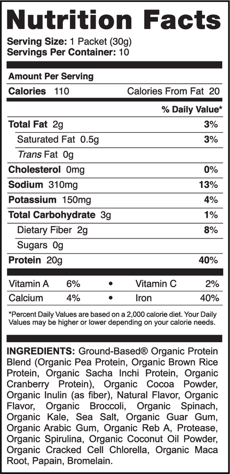 Ground Based - Superfood Protein - 10 PK Carton - Chocolate