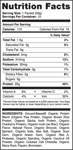 Ground Based - Superfood Protein - 10 PK Carton - Vanilla