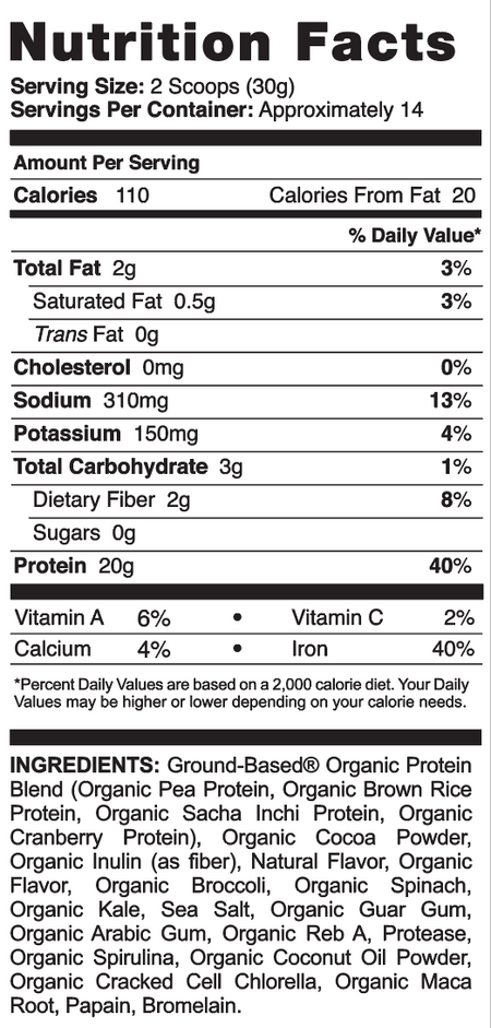 Ground Based - Superfood Protein  –  Rich Chocolate (Pouch)