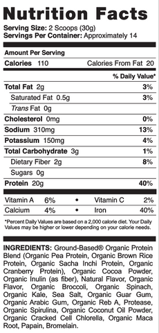 Ground Based - Superfood Protein  –  Rich Chocolate (Pouch)