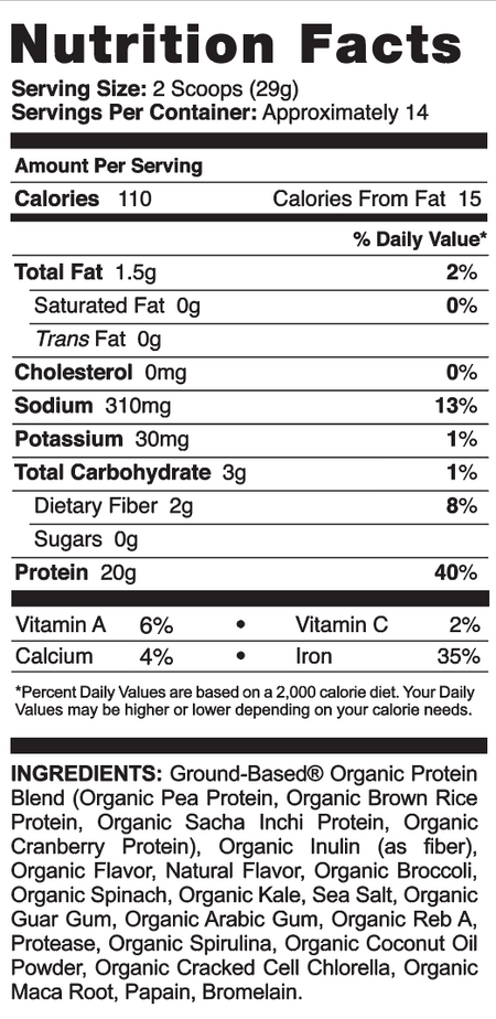 Ground Based - Superfood Protein  – Pure Vanilla (Pouch)