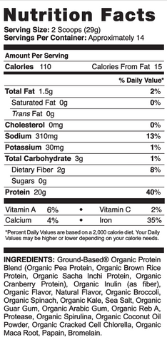 Ground Based - Superfood Protein  – Pure Vanilla (Pouch)