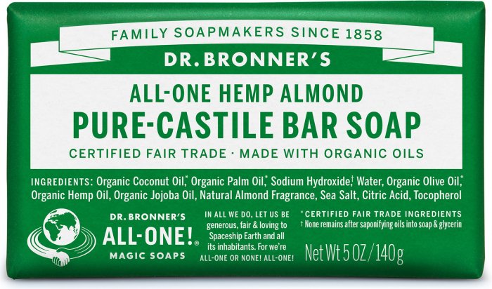 Dr Bronners - Organic Castile Bar Soap Almond