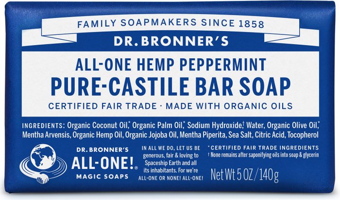 Dr Bronners - Organic Castile Bar Soap Peppermint