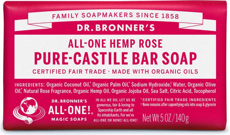 Dr Bronners - Organic Castile Bar Soap Rose