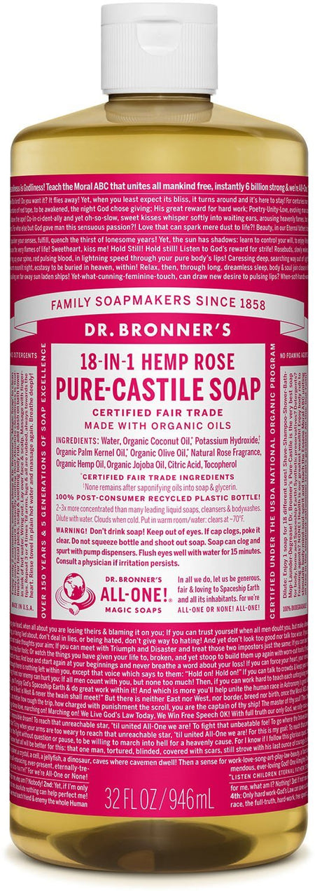 Dr Bronners - Organic Castile Liquid Soap Rose