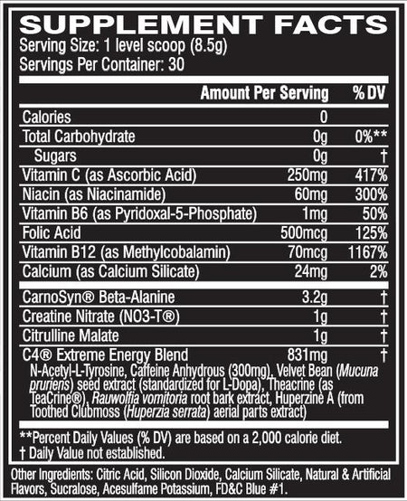 Cellucor - C4 Extreme Energy Icy Blue Razz - 30 Servings