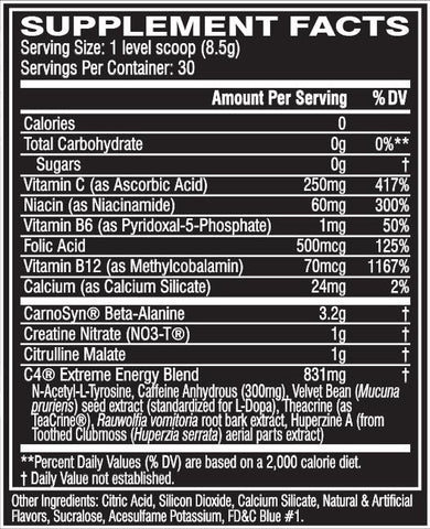 Cellucor - C4 Extreme Energy Icy Blue Razz - 30 Servings
