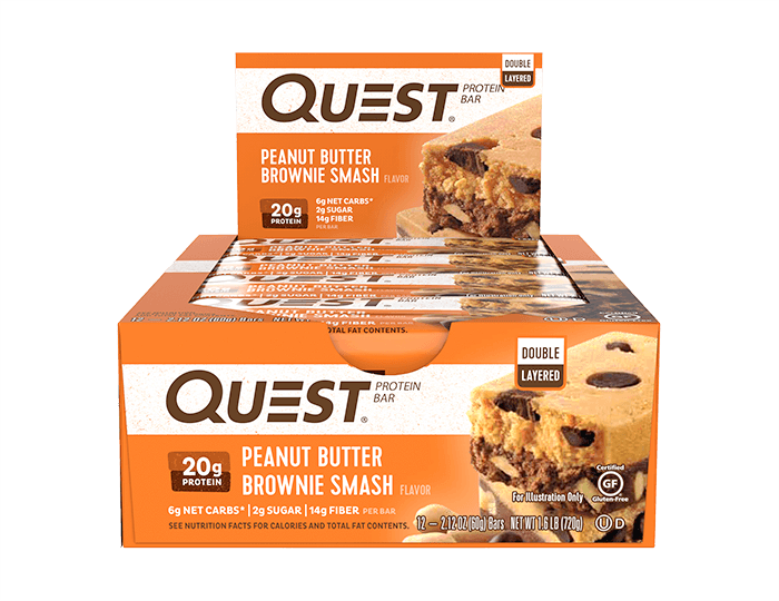 Quest Nutrition -Protein Bar, Peanut Butter Browine Smash, 12 Bars, 2.12 oz (60 g) Each