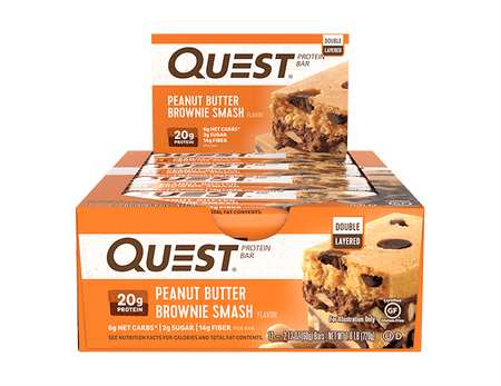 Quest Nutrition -Protein Bar, Peanut Butter Browine Smash, 12 Bars, 2.12 oz (60 g) Each