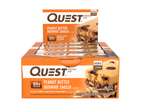 Quest Nutrition -Protein Bar, Peanut Butter Browine Smash, 12 Bars, 2.12 oz (60 g) Each