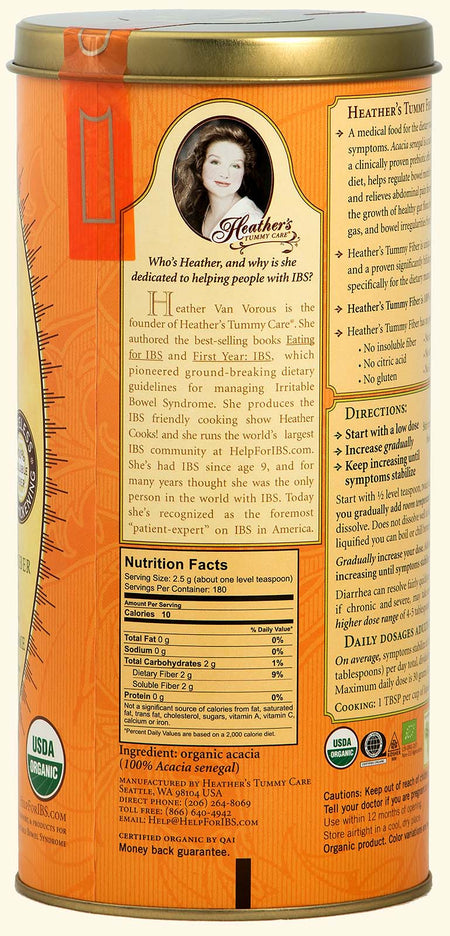 Heather’s Tummy Care -  Fiber Organic Acacia Senegal - 1 Lb Can
