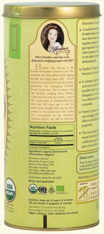 Heather's Tummy Care - Tea Organic Loose Fennel - 1 Lb Can