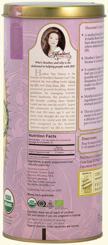 Heather's Tummy Care - Tea Organic Peppermint Tea Bags - 36 Jumbo Teabags Can