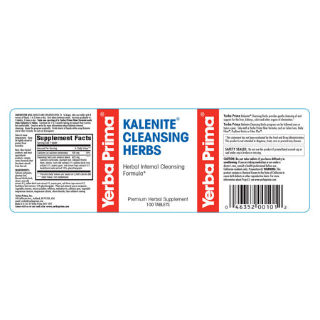 Yerba Prima - Kalenite Cleansing Herbs - 100 Tablets