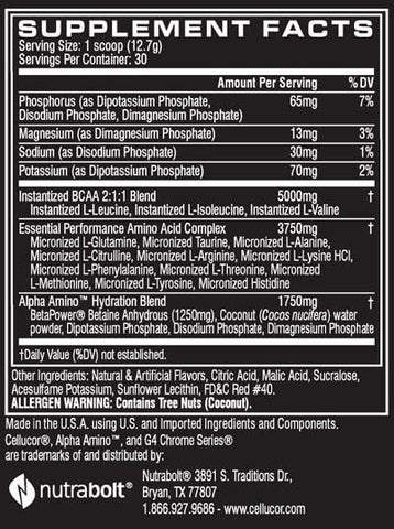 Cellucor - Alpha Amino Lemon Lime - 30 Servings