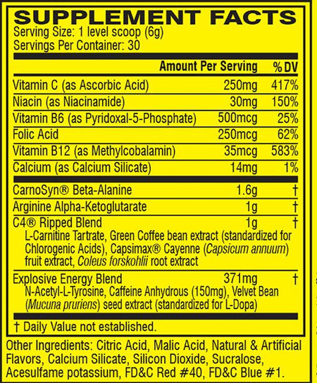 Cellucor - C4 Ripped Blue Razz - 30 Servings