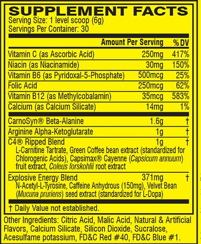 Cellucor - C4 Ripped Berry Brainiacs - 30 Servings