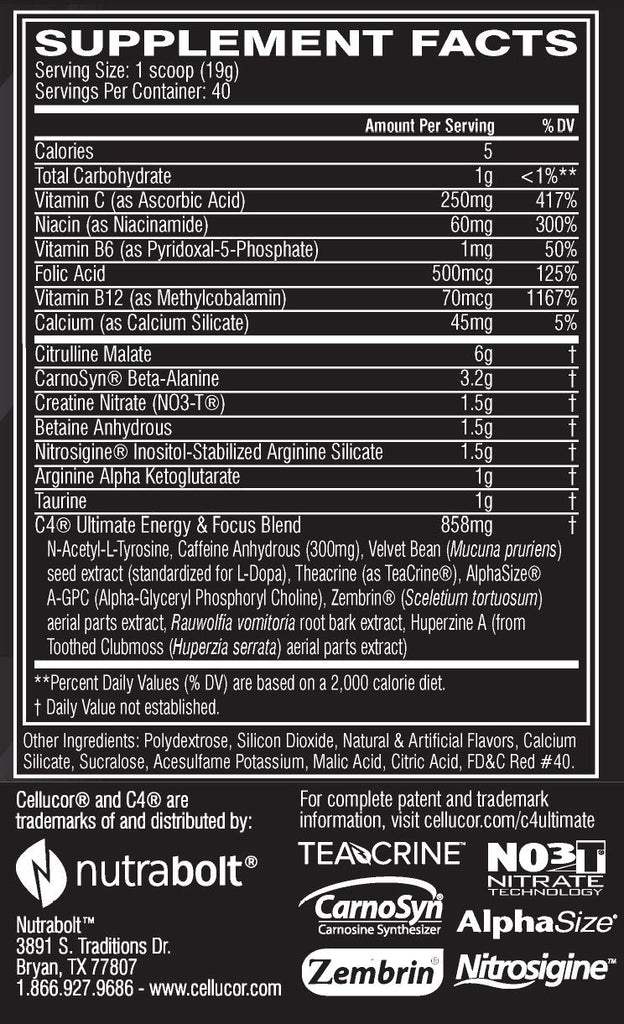 Cellucor - C4 Ultimate Blue Raspberry - 40 Servings