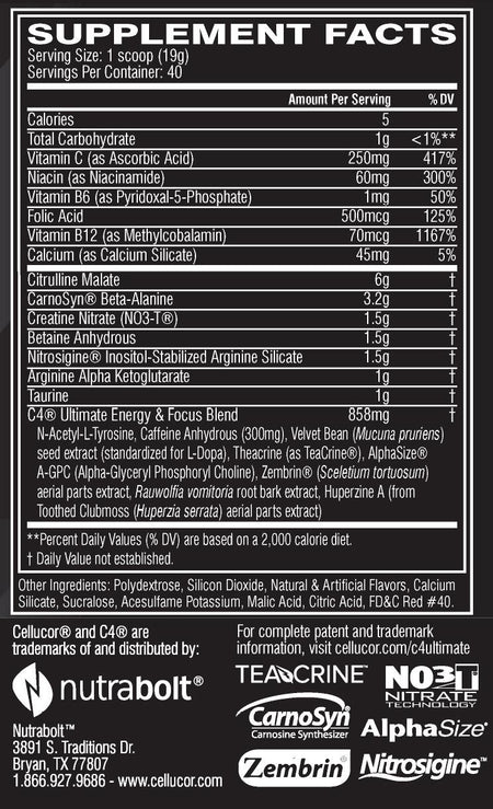 Cellucor - C4 Ultimate Blue Raspberry - 40 Servings