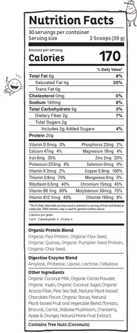 KOS Organic Plant-Based Protein Powder Vanilla 2.2lb