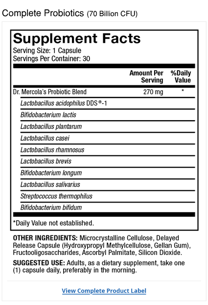 Dr Mercola - Complete Probiotics - 30 Capsules