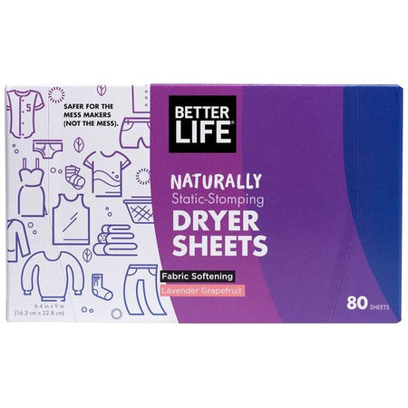 Better Life (Nicole) - Dryer Sheets Lavender And Grapefruit - 6/80 Ct