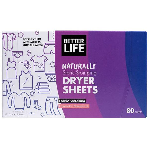 Better Life (Nicole) - Dryer Sheets Lavender And Grapefruit - 6/80 Ct