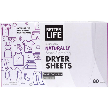 Better Life (Nicole) - Dryer Sheets Unscented - 6/80 Ct