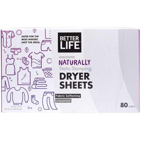 Better Life (Nicole) - Dryer Sheets Unscented - 6/80 Ct