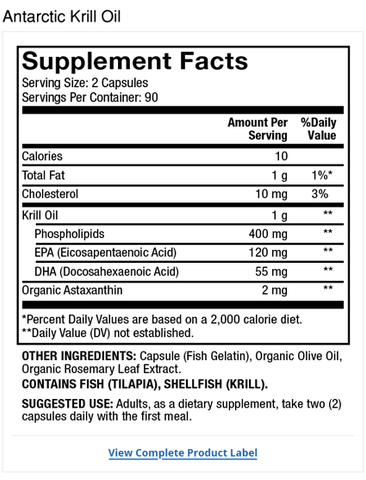 Dr Mercola - Krill Oil 3 Month Supply - 180 Capsules
