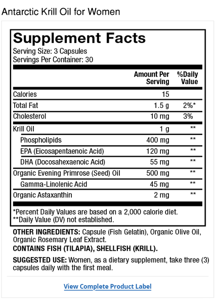 Dr Mercola - Women's Krill Oil - 90 Capsules