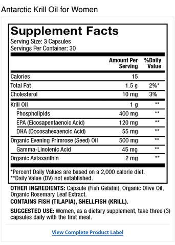Dr Mercola - Women's Krill Oil - 90 Capsules