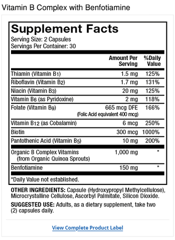 Dr Mercola - Vitamin B Complex - 60 Capsules